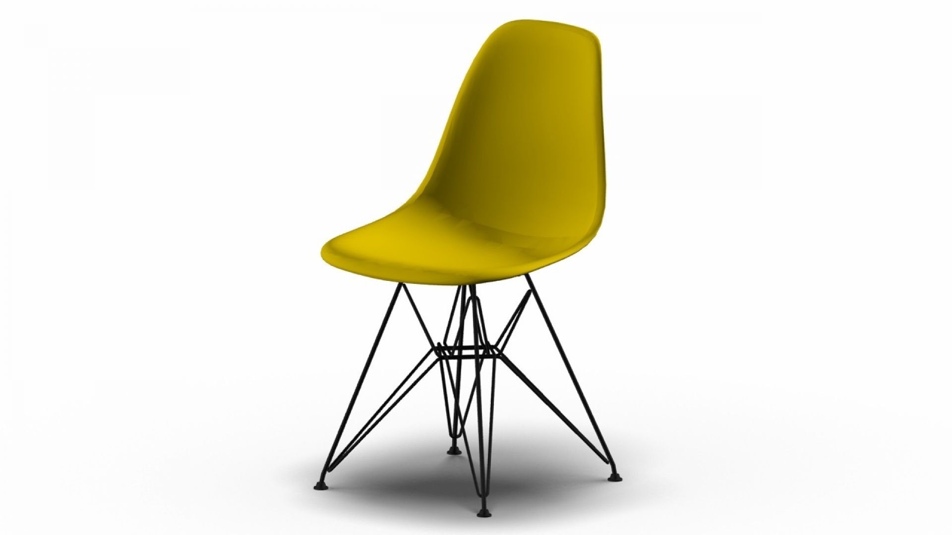 Eames Plastic Side Chair DSR Stuhl Vitra Schwarz-Senf